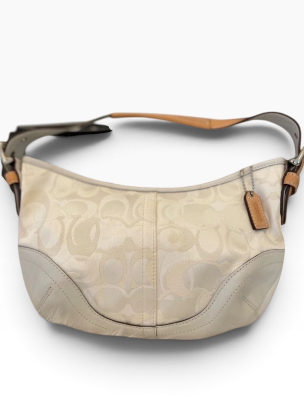 Vintage Coach SoHo Optic Signature Small Hobo Shoulder Bag 6351 Cream